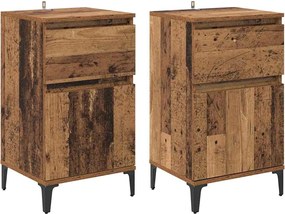vidaXL Dulap de noapte 2 pcs Lemn vechi 40 x 35 x 70 cm Lemn compozit