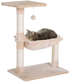 PawHut Turn pentru Pisici max 3.6kg, Copac pentru Zgariat pentru Pisici ca hamac si Minge Agatata din Lemn si Plus, 50x36x70cm, Bej | Aosom Romania