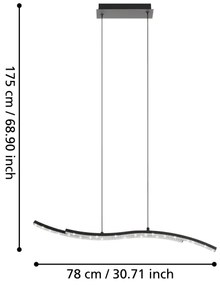 Eglo 99802 - Lustră LED pe cablu LEJIAS LED/21,5W/230V