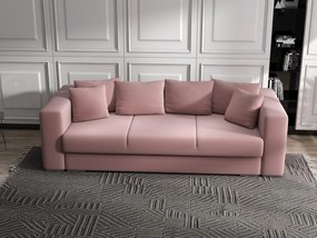 Canapea extensibilă dumonde cu ladă de depozitare si sezut confortabil din spuma high-density, Gloria Royal Roz 240x100 cm