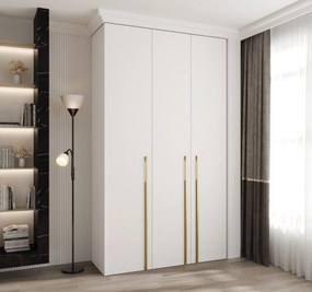 Dulap de haine 140 cm Carmela 40-3 (alb + Auriu). 1126606