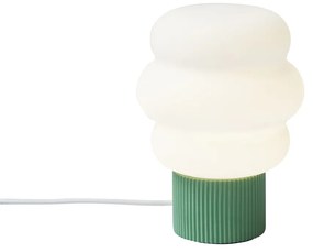 Lampă de masă Japandi verde cu sticlă opală 18cm - Miele