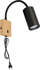 Brilagi - Aplică de perete flexibilă SELE 1xGU10/30W/230V negru/decor stejar