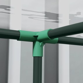 Outsunny Seră de Grădină adosată seră adosată 2 uși rulante cu fermoar oțel PVC transparent | Aosom Romania