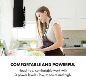 Klarstein Amelia, hotă, 123 W, 60 x 47 x 23,5 cm, comandă tactilă LED, neagră