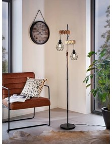 Lampadar negru/în culoare naturală (înălțime 166,5 cm) TOWNSHEND 5 – EGLO