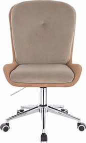 HR690K Scaun Velvet&amp;soft Piele Pu Latte/Carmel Bază Cromata