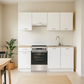 Mobilă de bucătărie Praktik 180, corp alb, față albă