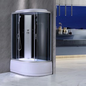 Cabină de duș Cora cu tavă adâncă și instalare pe partea stângă