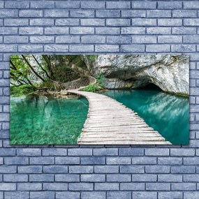 Tablouri acrilice Podul Lacul Alb Albastru Arhitectura