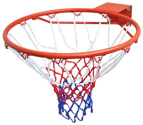 vidaXL Set coș de poartă de baschet, inel cu plasă, portocaliu, 45 cm