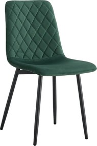 Scaun DAMIA TIP 2, verde smarald/negru, stofa catifelata/metal, 45x58x