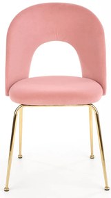 Scaun K385 velvet roz/auriu
