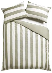 Lenjerie de pat din bumbac STRIPES alb-verde Dimensiune lenjerie de pat: 2 buc 70 x 90 cm | 200 x 220 cm