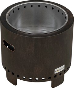 Outsunny Vatră pentru foc, șemineu, butoi pentru foc, rezistent la intemperii, 45 x 45 x 42 cm, Negru + Bronz | Aosom Romania