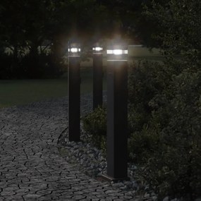 vidaXL Lampă exterioară de podea cu priză, negru, 80 cm, aluminiu