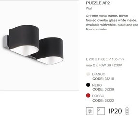Aplica de perete PUZZLE AP2 nero 035239