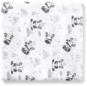 Set 3 museline 80 x 80 cm model panda alb si gri Inter Baby