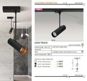 Spot directionabil pe sina LENS TRACK negru/auriu ZZ AZ3512