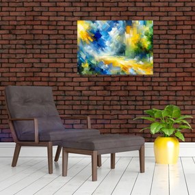 Tablou pe sticlă - Zi însorită abstractă (70x50 cm)