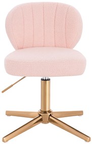 HR193CROSS Scaun Roz Pudra Boucle cu Bază Aurie