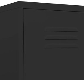 Dulap vestiar, negru, 35x46x180 cm, otel 1, Negru, 1