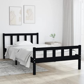 810673 vidaXL Cadru de pat, 100x200 cm, negru, lemn masiv