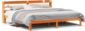 vidaXL Cadru de pat fără saltea, maro ceruit 180x200 cm lemn masiv pin