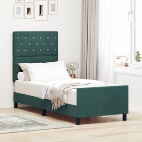 vidaXL Cadru de pat cu headboard Verde închis 80 x 200 cm Catifea