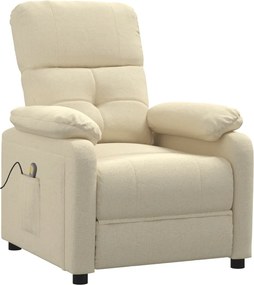 vidaXL Fotoliu de masaj, crem, material textil