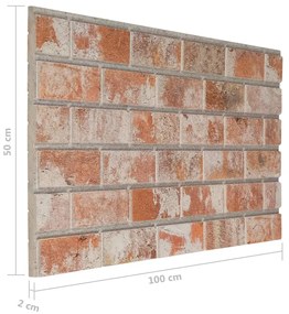 Panouri de perete 3D, model caramida, rosu, 10 buc., EPS 10, Portocaliu