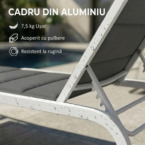 Outsunny șezlong basculant pentru plajă | Aosom Romania