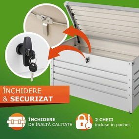 Cutie metalică de depozitare METALBOX, 385 l, 120×62×63cm, gri Gardebruk
