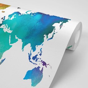 Tapet arta lumii colorată în design de acuarelă