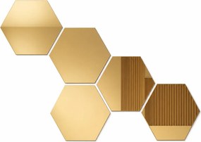 Panouri decorative oglinzi hexagonale, cu finisaj reflectorizant Auriu