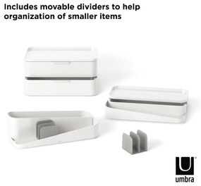 Organizator de baie alb pentru cosmetice din plastic Glam – Umbra