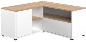 Comodă TV alb-natural cu aspect de lemn de stejar 90x45 cm Angle – TemaHome