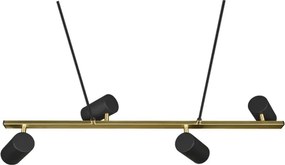 Lustră suspendată pe cablu MARLEY 4xGU10/35W/230V negru/auriu - Trio