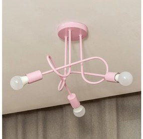 Plafonieră OXFORD 3xE27/15W/230V roz