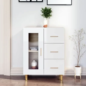 812210 vidaXL Dulap, alb extralucios, 69,5x34x90 cm, lemn compozit