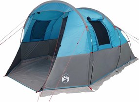 vidaXL Cort de camping tunel pentru 4 persoane, albastru, impermeabil