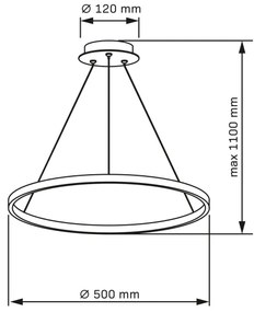 Lustră LED pe cablu LEA LED/20W/230V 4000K d. 50 cm auriu