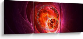 Tabloul modern cu abstracțiune roz (cu ceas) (90x30 cm)