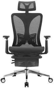 RESIGILAT- Scaun ergonomic, Full Mesh, sezut translatie, suport picioare, Negru