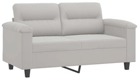 349216 vidaXL Canapea cu 2 locuri, gri deschis, 120 cm, țesătură microfibră