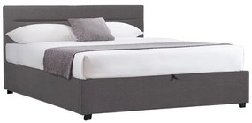 Pat Molter 160x200 Cm Lada Depozitare, Tapiterie Textila Gri Inchis