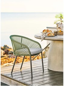 Scaun de grădină verde din metal/capitonat Novella – House Nordic
