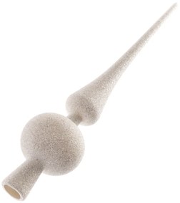 Vârf de brad de Crăciun alb, 28 cm