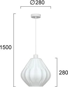 Pendul pe cablu CARSON 1xE27/40W/230V alb