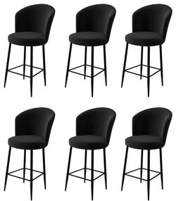 Set de scaune de bar Fora Black, 6 buc., 6 buc.